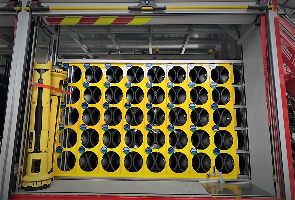 SCBA cylinder rack